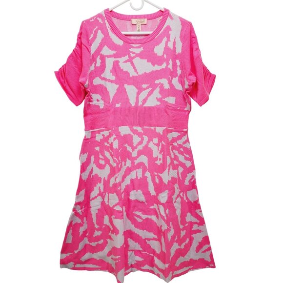 VG By Victor Glemaud Short Sleeve Sweater Dress Size XL  Pink Wool Blend NEW - Picture 1 of 11